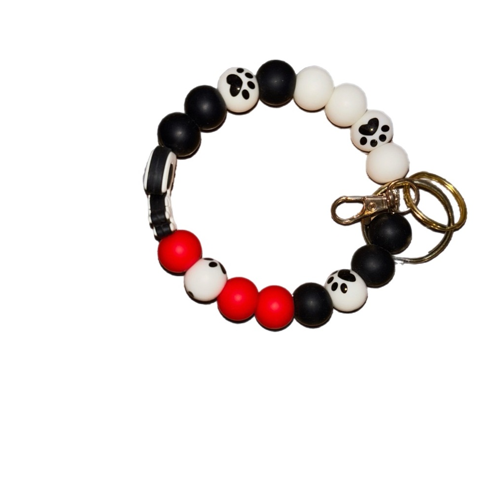 Wristlet Keychain Snoopy Beaded Keychain Bracelet - Picture 4 of 5